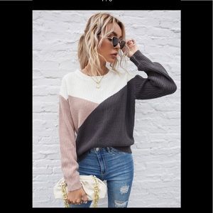 🆕 Color Block Drop Shoulder Sweater